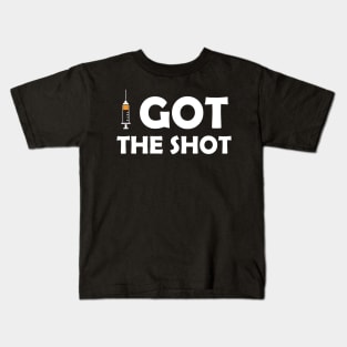 Vaccinated Got the Shot - Immunization Pro-Vaccine - White Lettering Kids T-Shirt